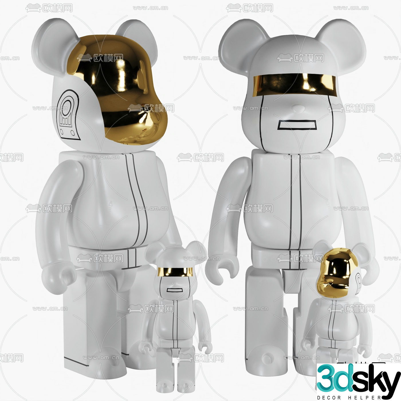 Modern violent bear toy 3d model