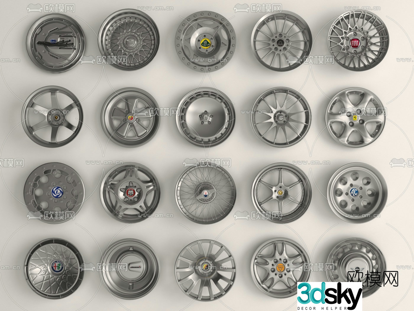 Modern wheel hub car accessories 3d model