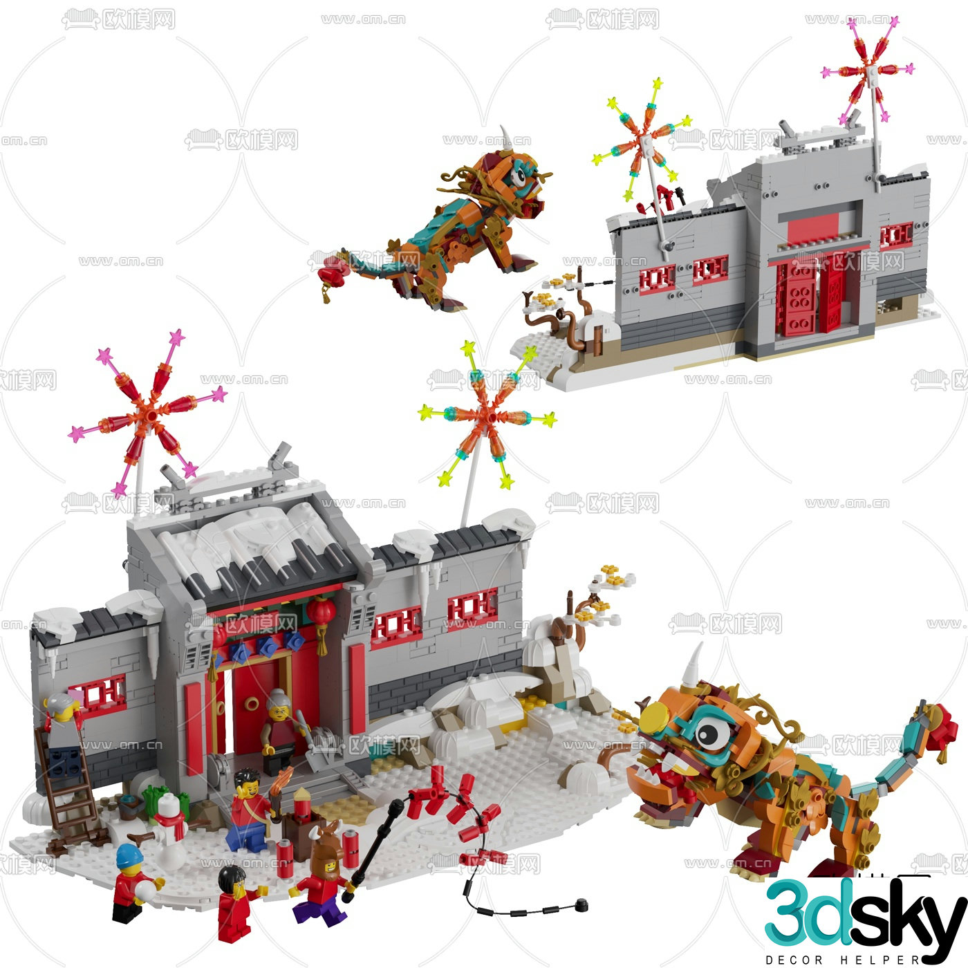 Modern Nian Beast themed toy 3d model