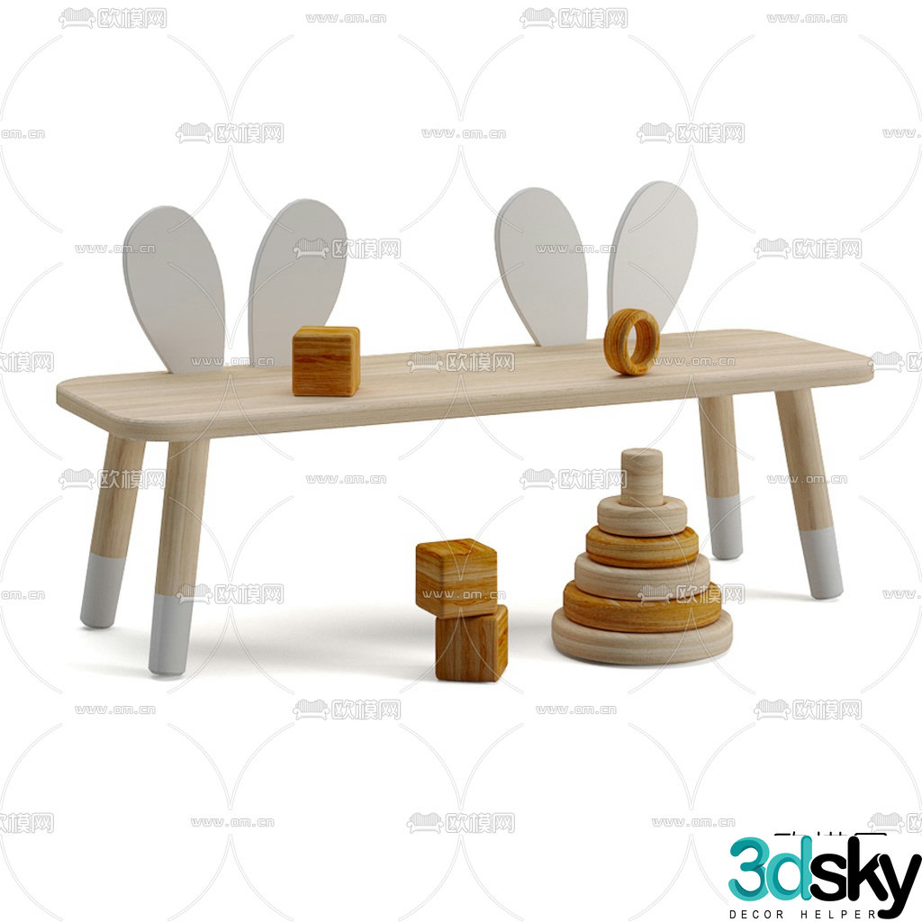 Nordic children’s table toy 3d model