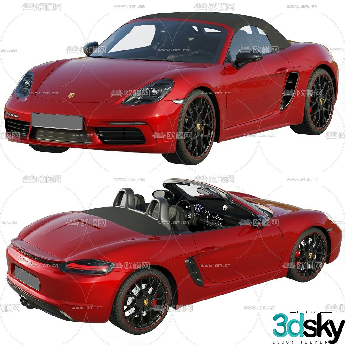 modern porsche sports car 3d model