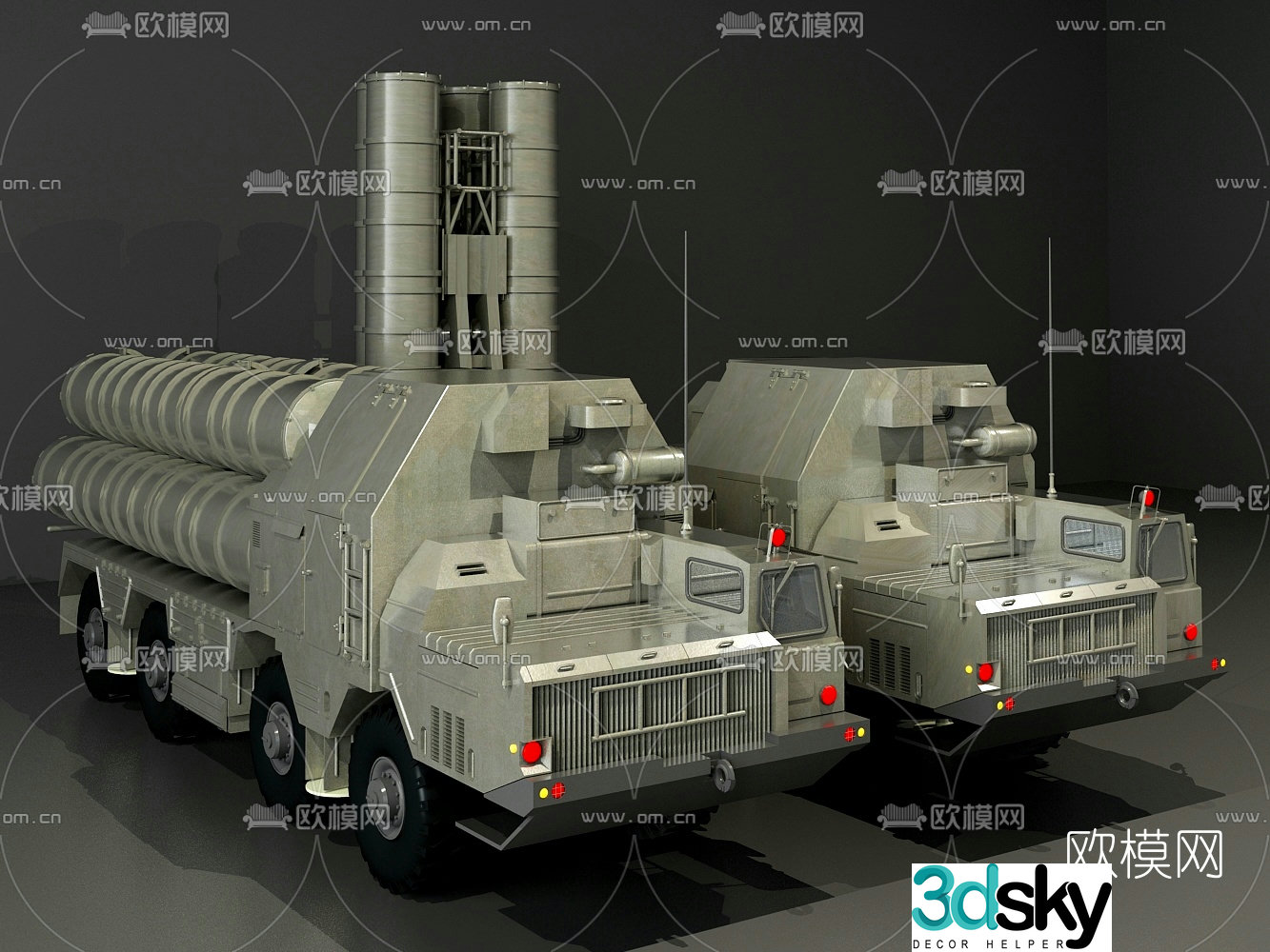Modern missile launch vehicle 3d model