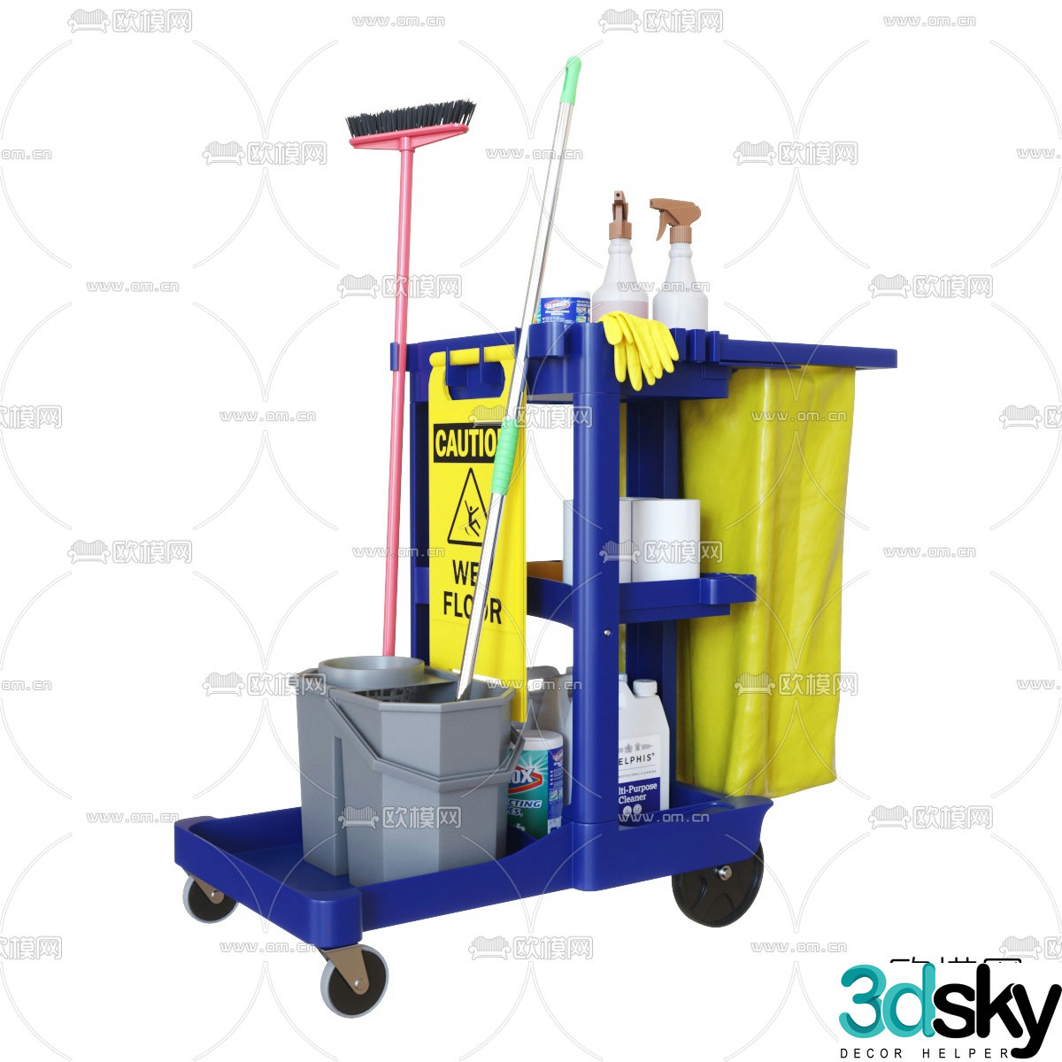 Modern cleaning truck cleaning truck 3d model