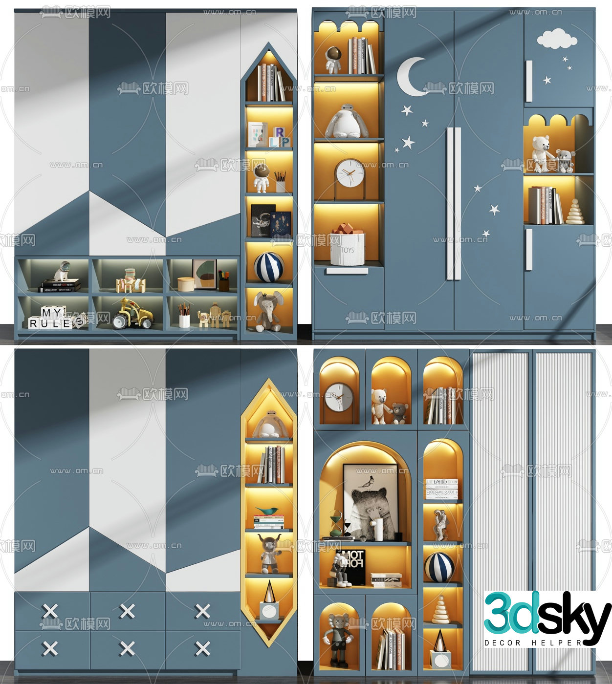Modern children’s wardrobe 3d model