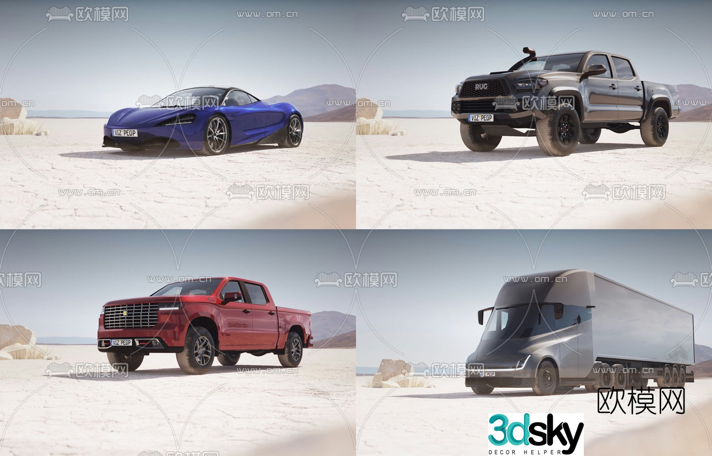 Modern luxury sports car pickup truck 3d model