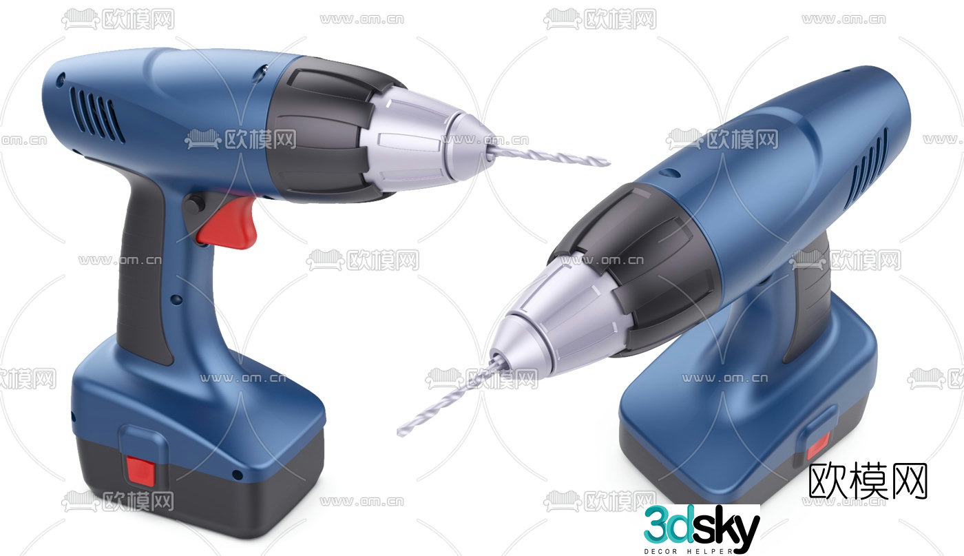 Modern electric drill 3d model