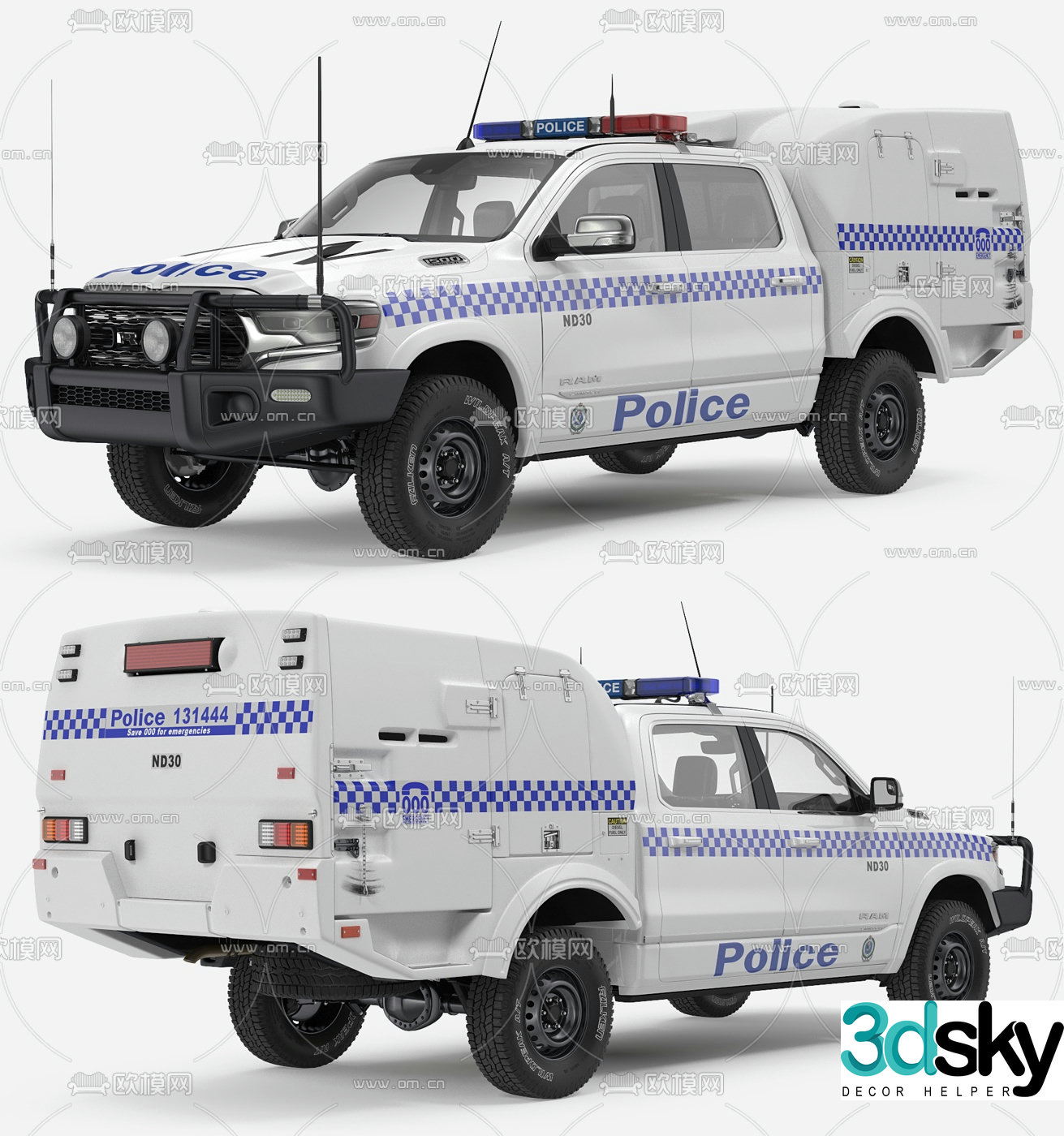 Modern dodge police car 3d model