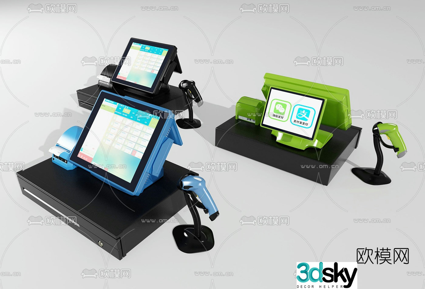 Modern cash register 3d model