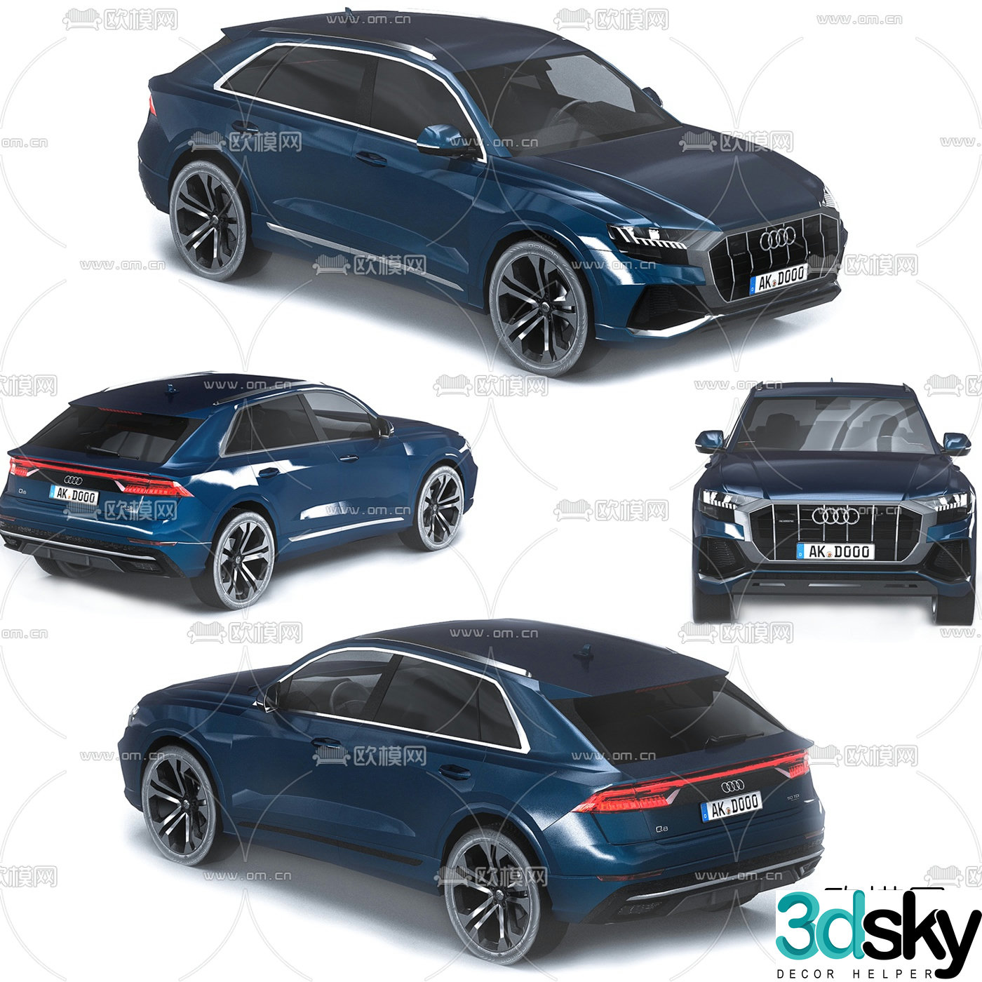 modern audi car 3d model