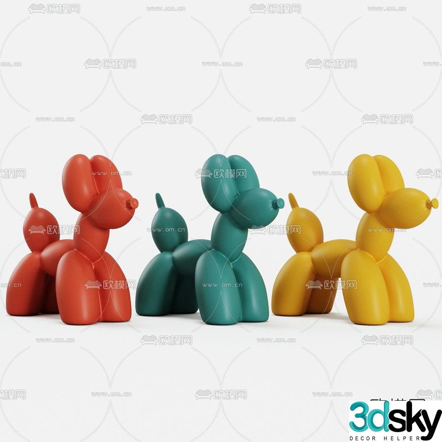 Modern children’s inflatable animal chair 3d model