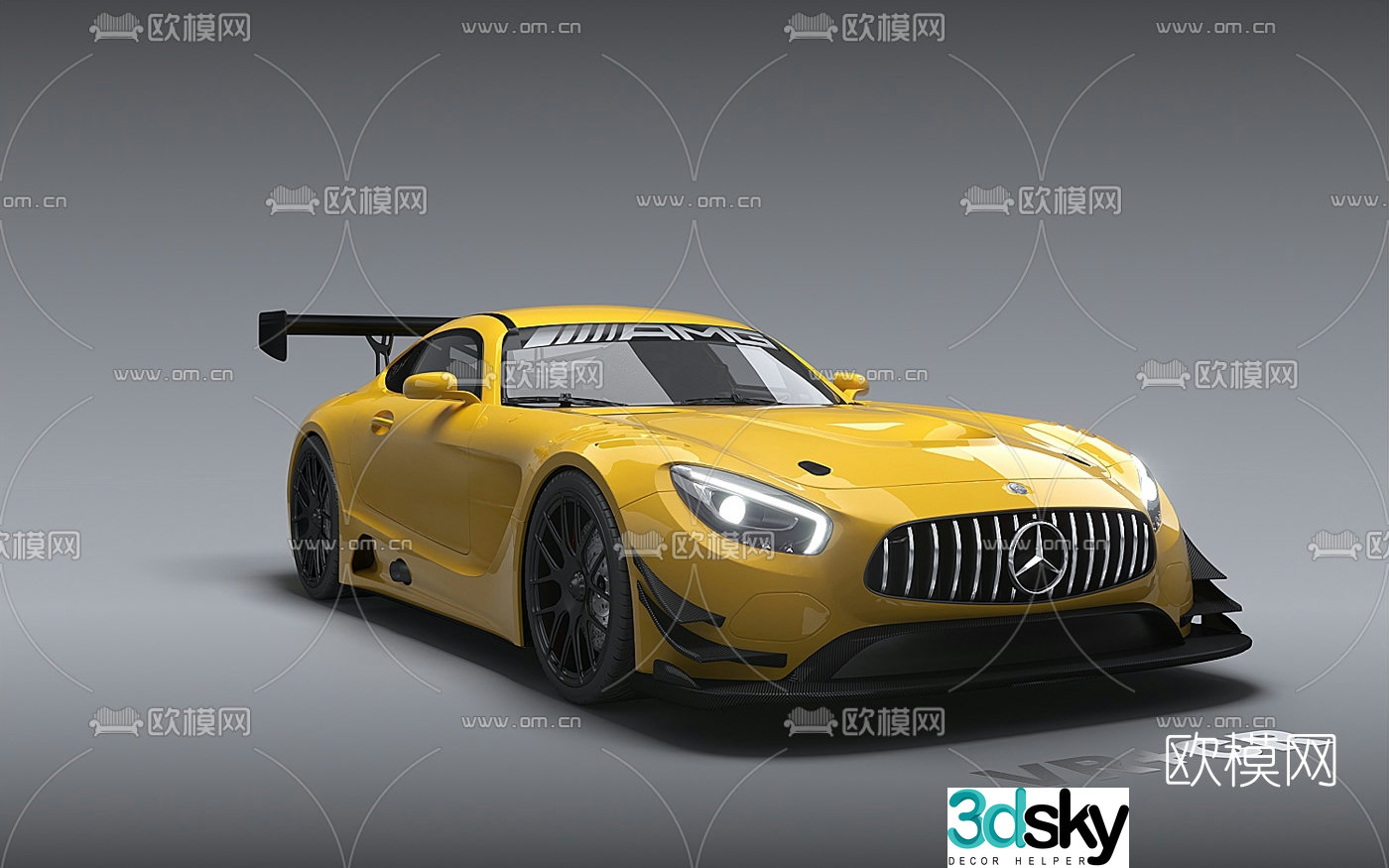 Modern Mercedes-Benz AMG GT3 supercar 3d model