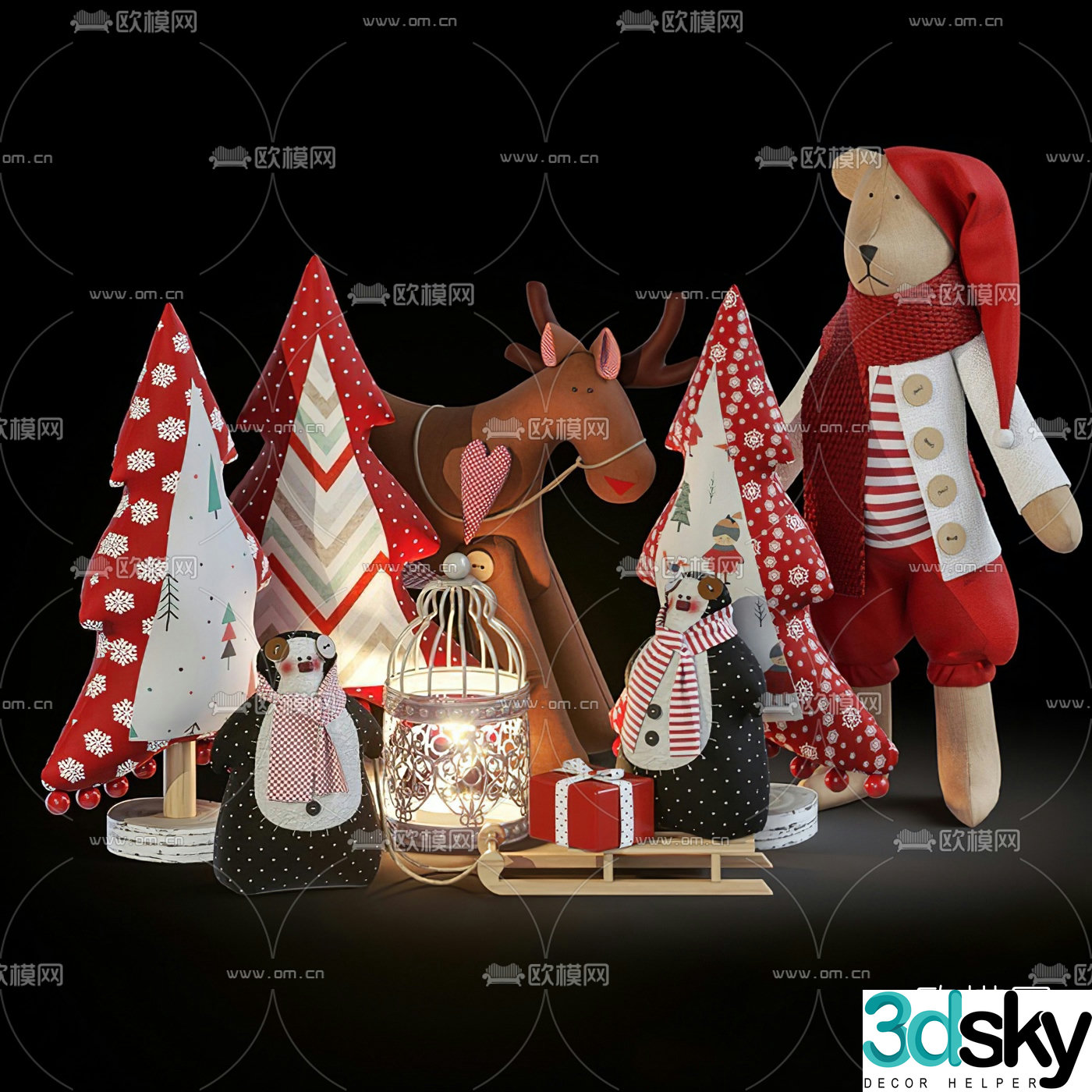 Modern Christmas toy ornament 3d model