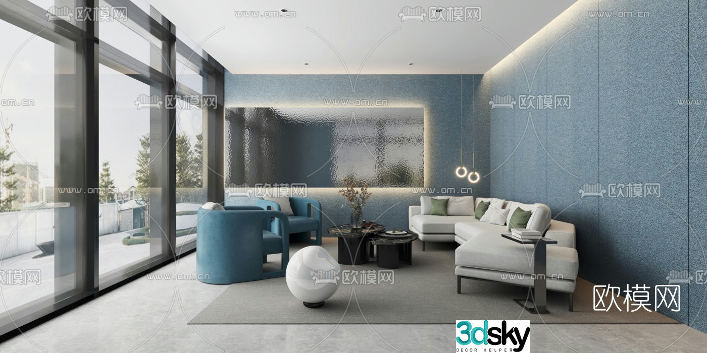 Modern hotel VIP reception room 3d model