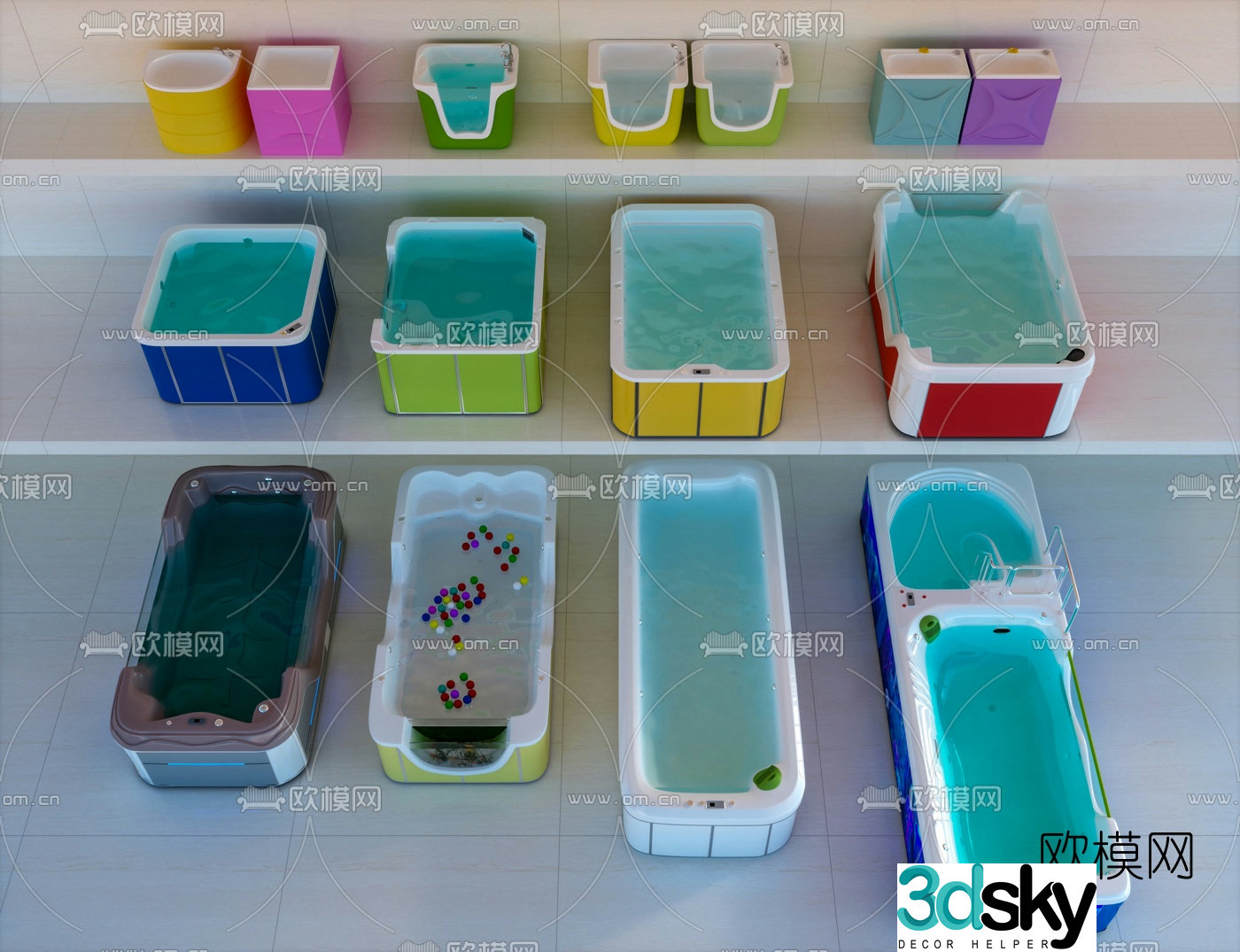 Modern baby bathtub children’s bathtub 3d model