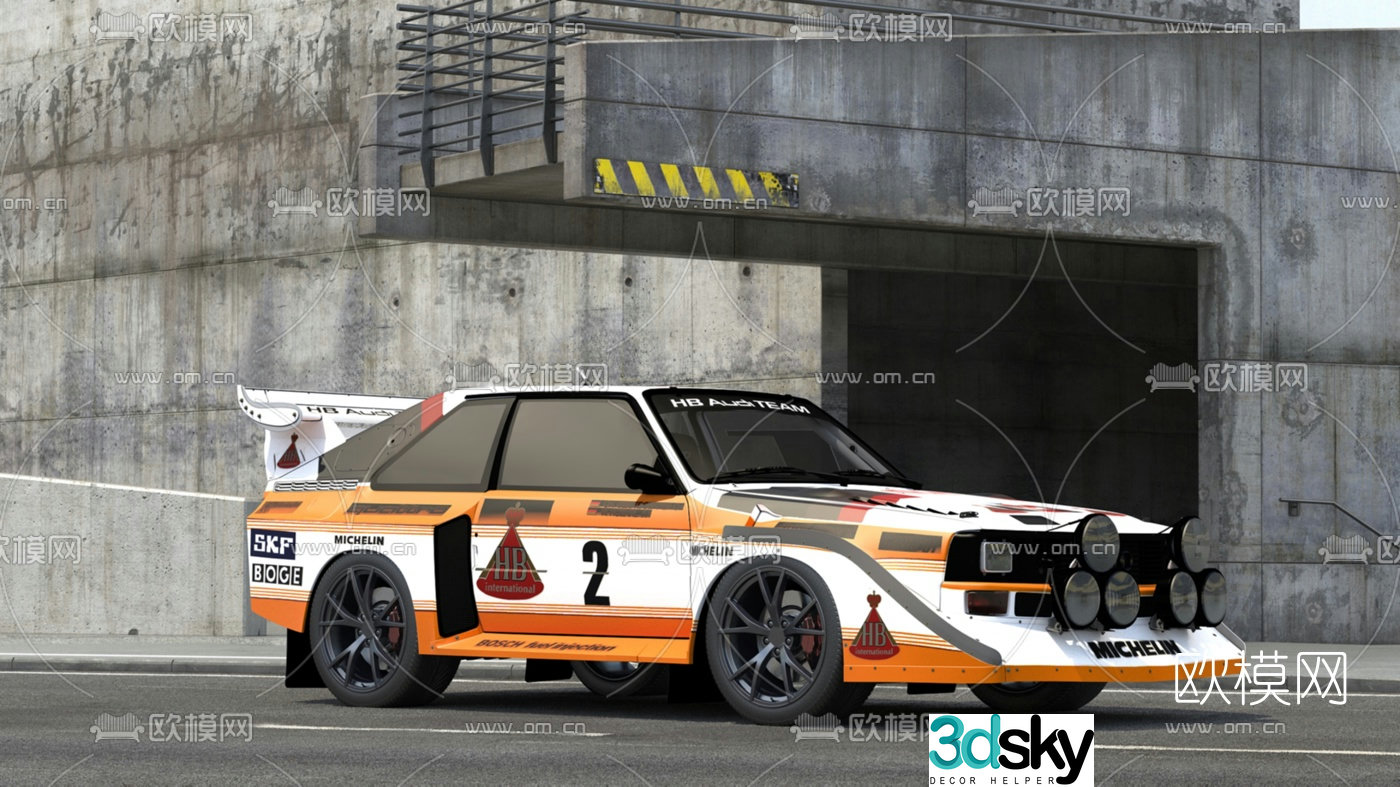 Modern modified racing car 3d model