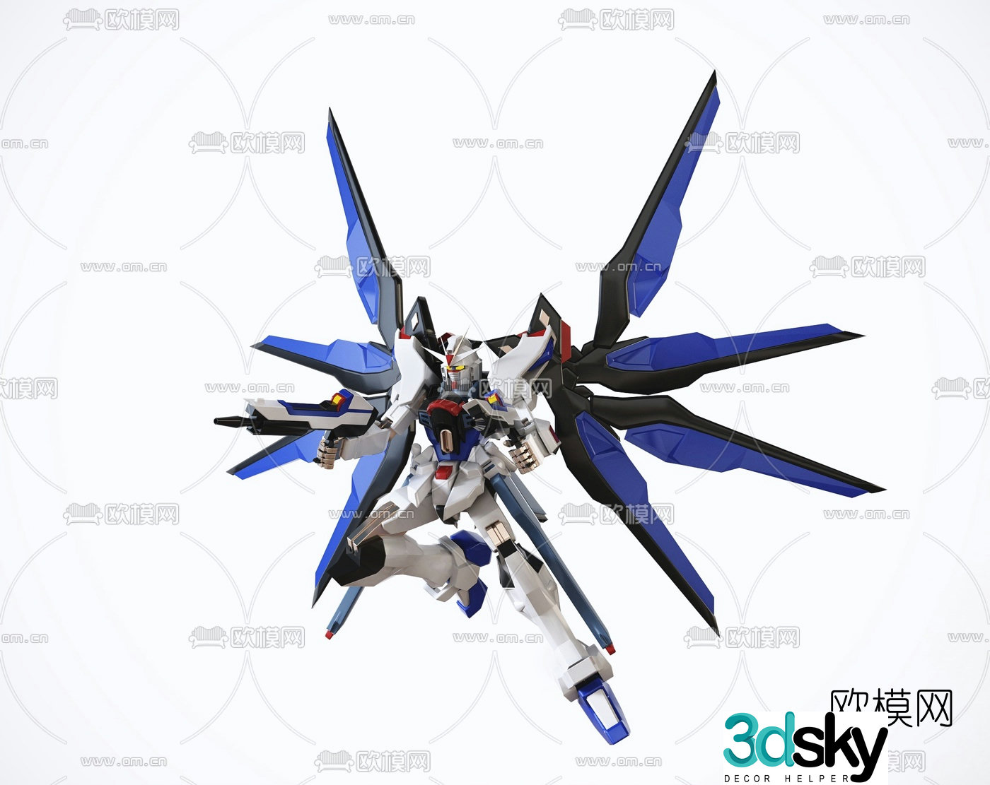 Modern Gundam robot toy 3d model