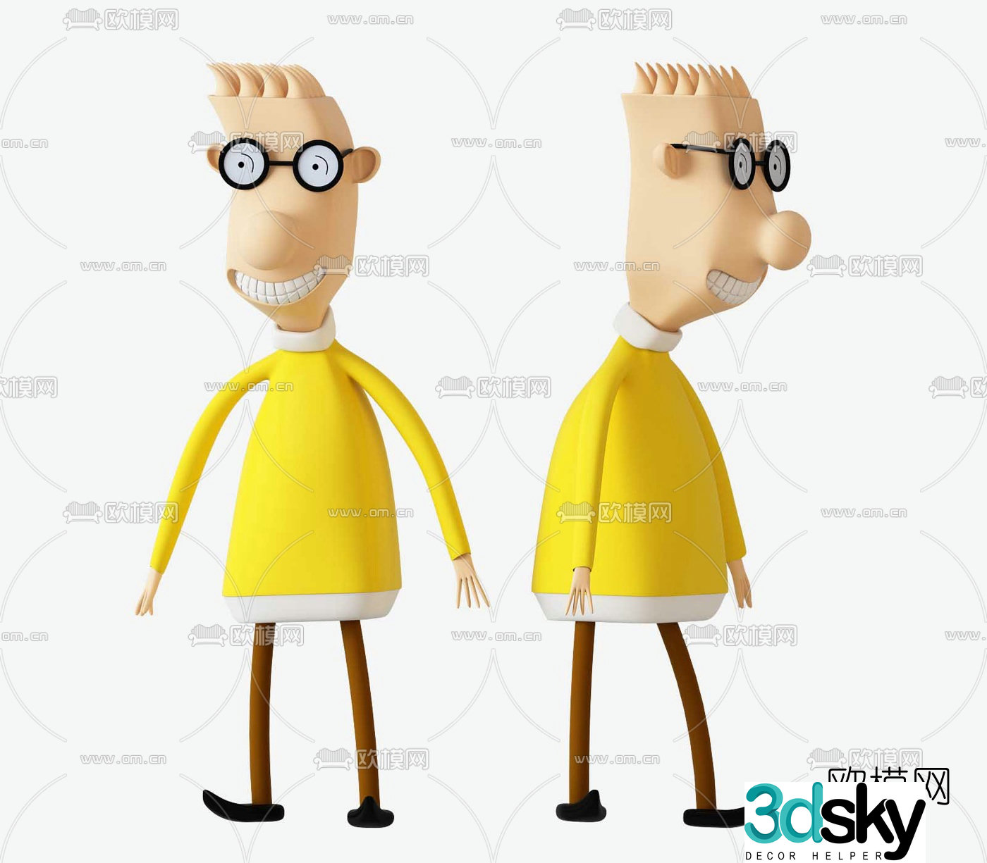 Modern cartoon character toy 3d model