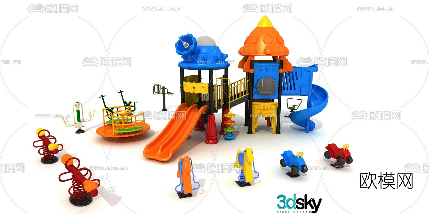 Modern slide amusement equipment 3d model