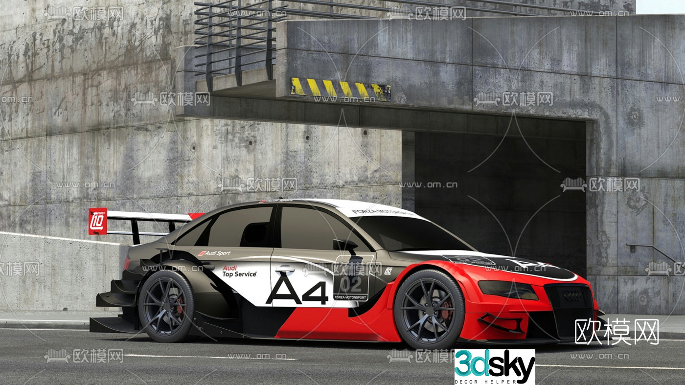 Modern modified Audi racing car 3d model