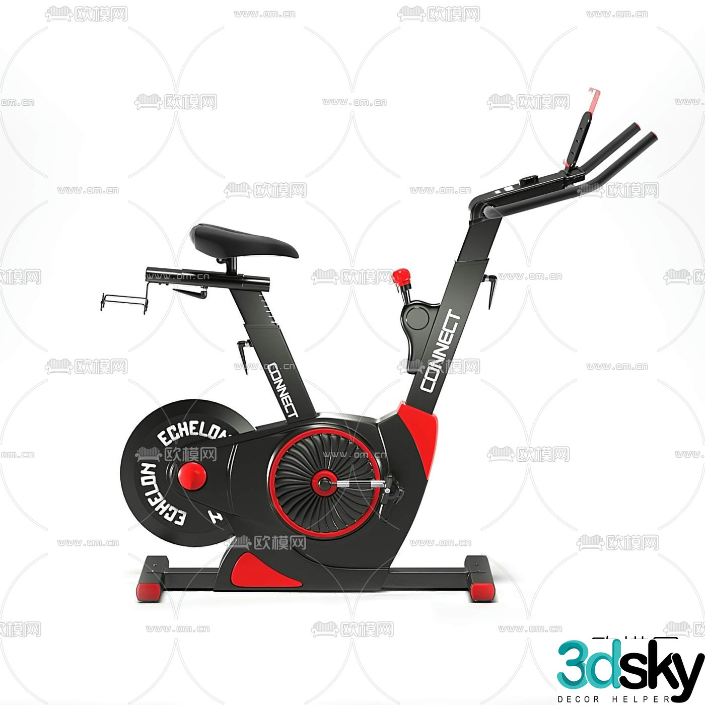 Modern fitness equipment spinning bike 3d model
