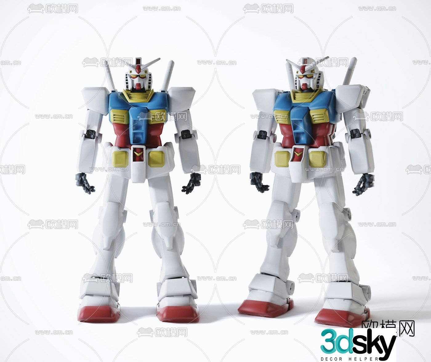 Modern Gundam Original Robot Toy 3D Model
