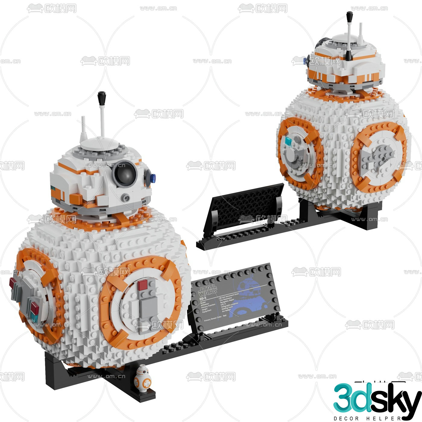 Modern star wars droid toy 3d model