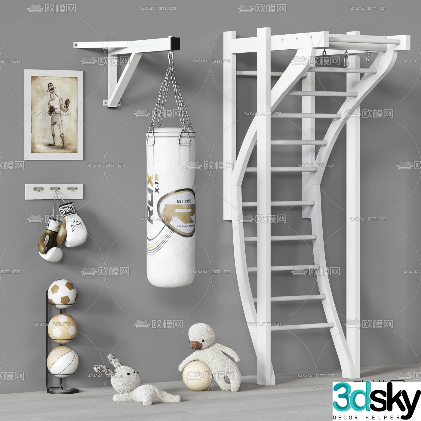 Modern children’s sports equipment 3d model