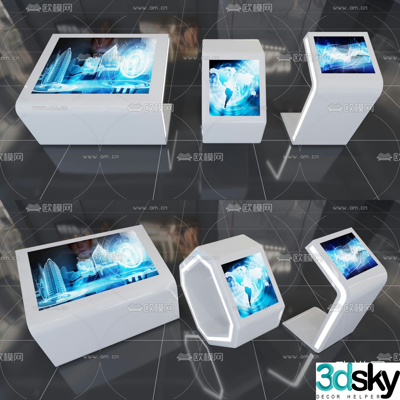 Modern touch screen all-in-one 3d model