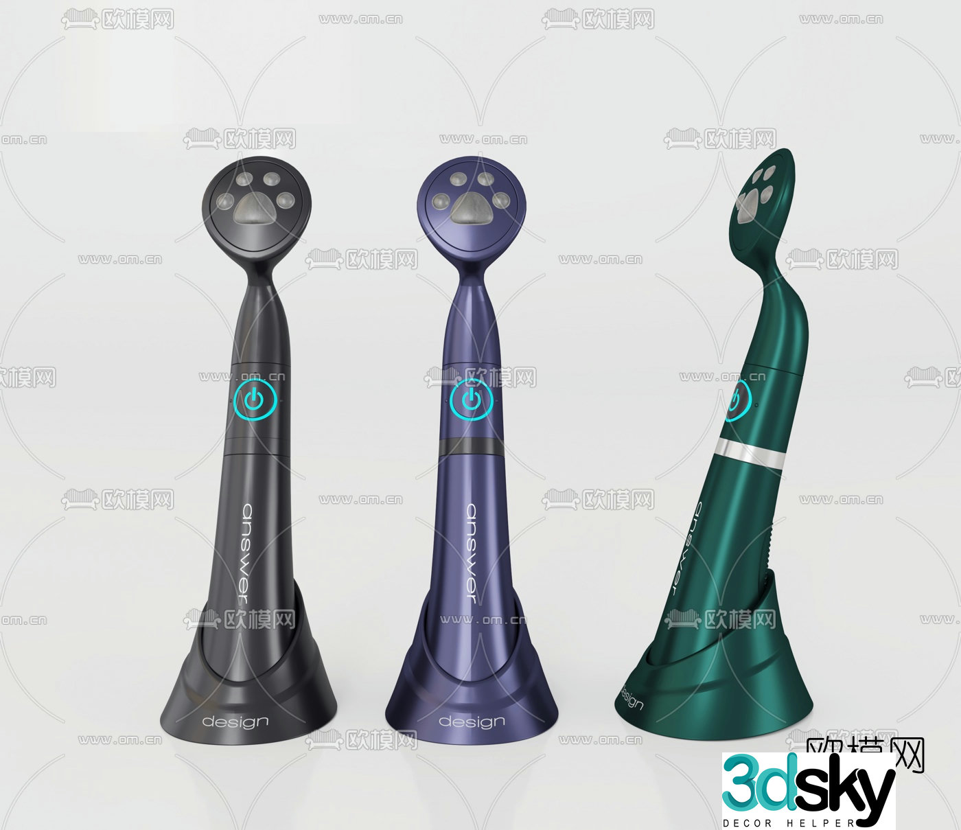 Modern handheld massager 3d model