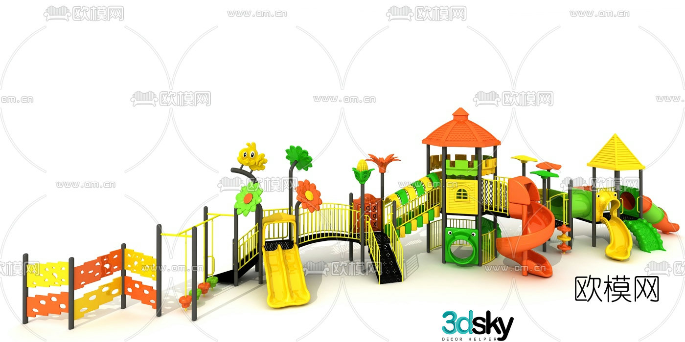 Modern slide amusement equipment 3d model
