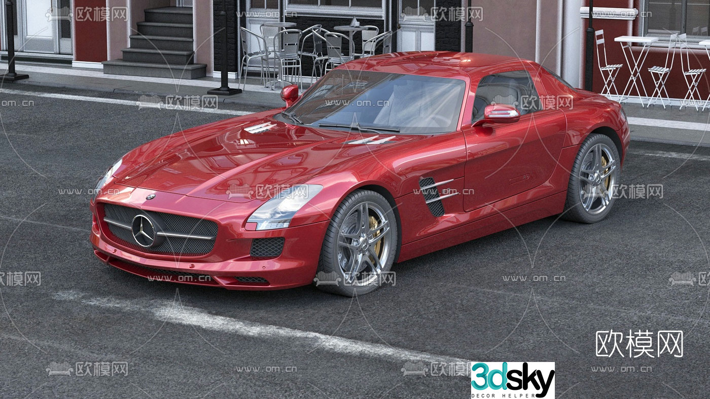 modern mercedes sports car 3d model