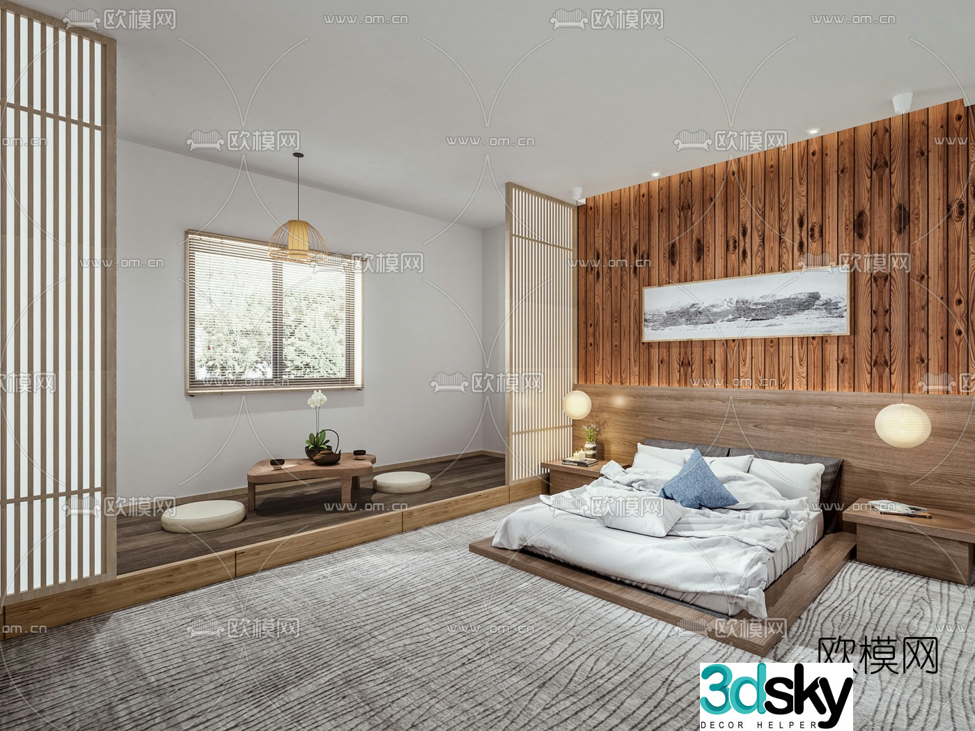 Japanese simple B&B room 3D model