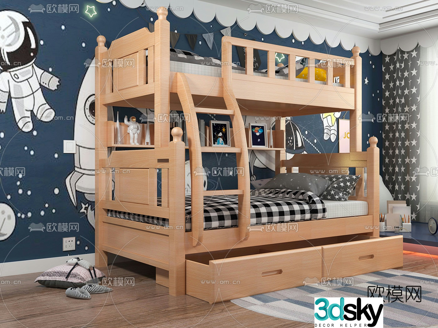 Modern children’s bed 3d model