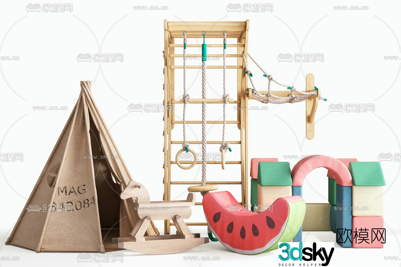 Modern children’s tent playset 3d model