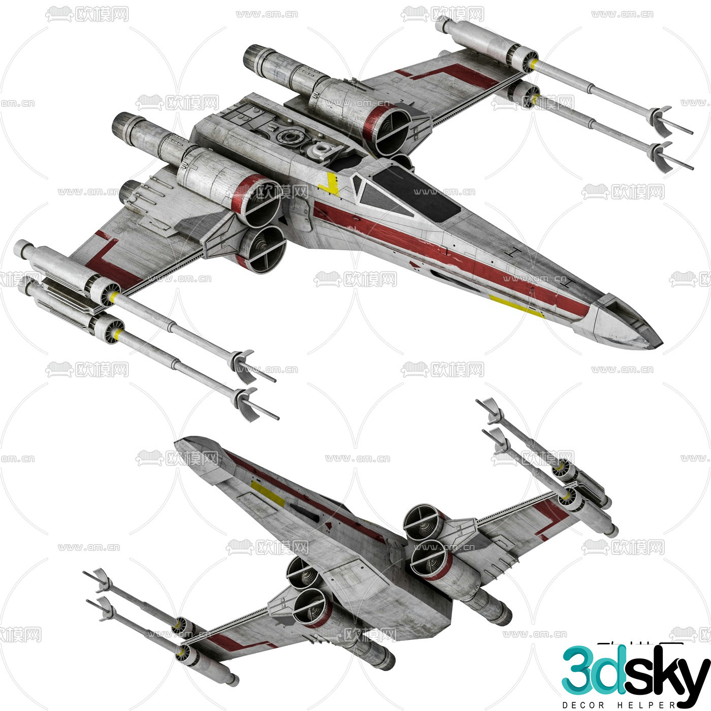 Modern spaceship star destroyer 3d model