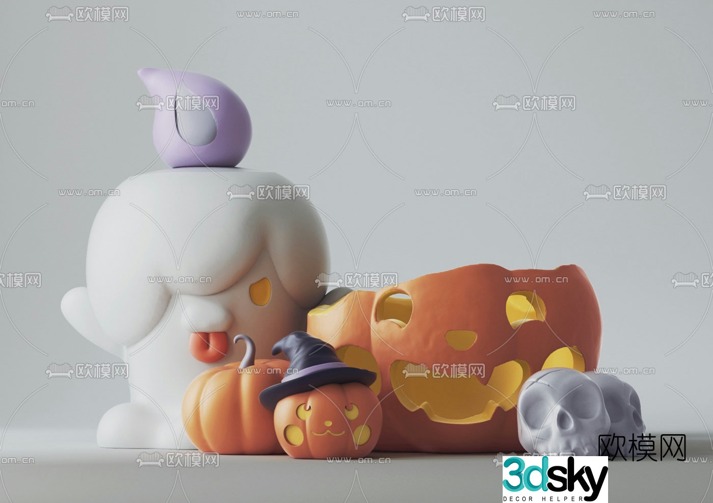 Modern halloween pumpkin toy 3d model