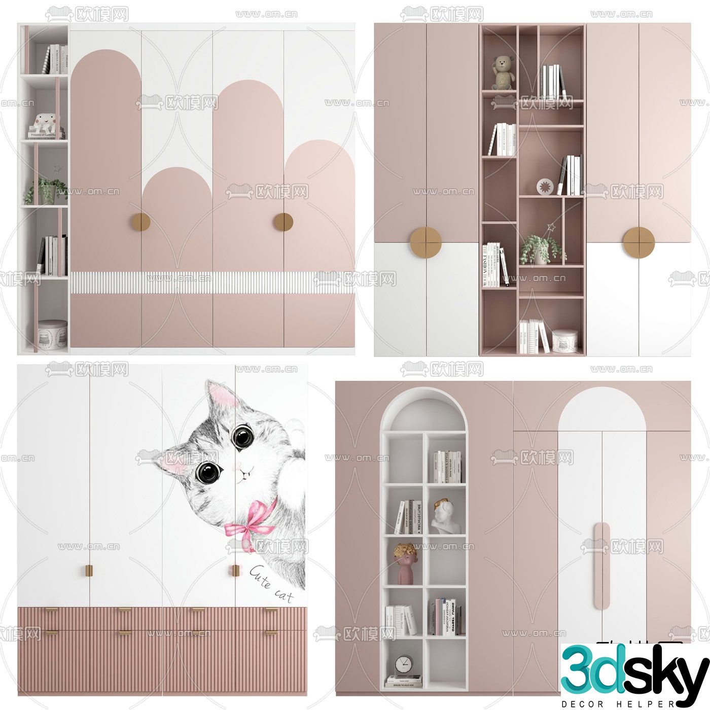 Nordic children’s wardrobe 3d model