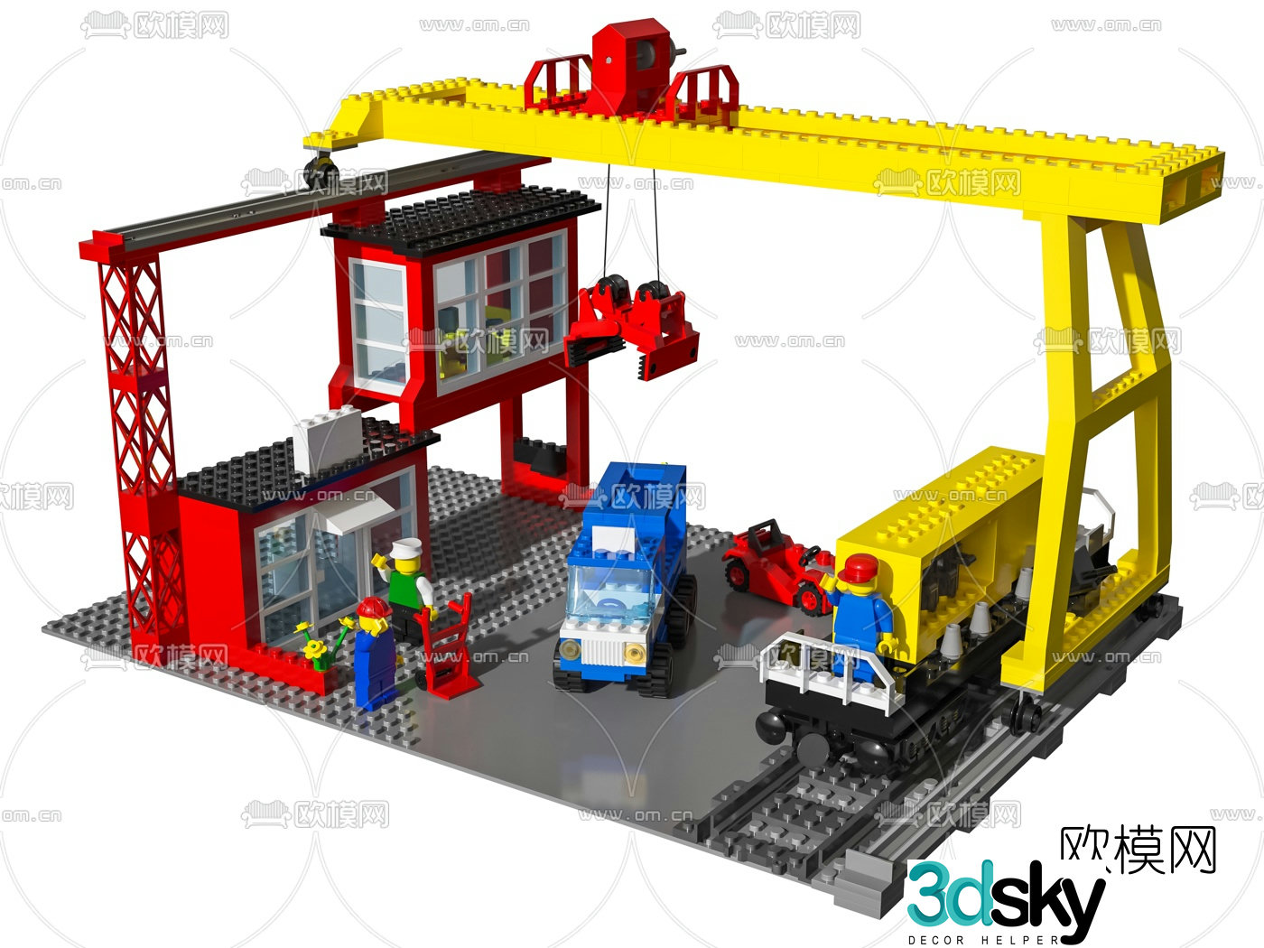 Modern lego building toy 3d model