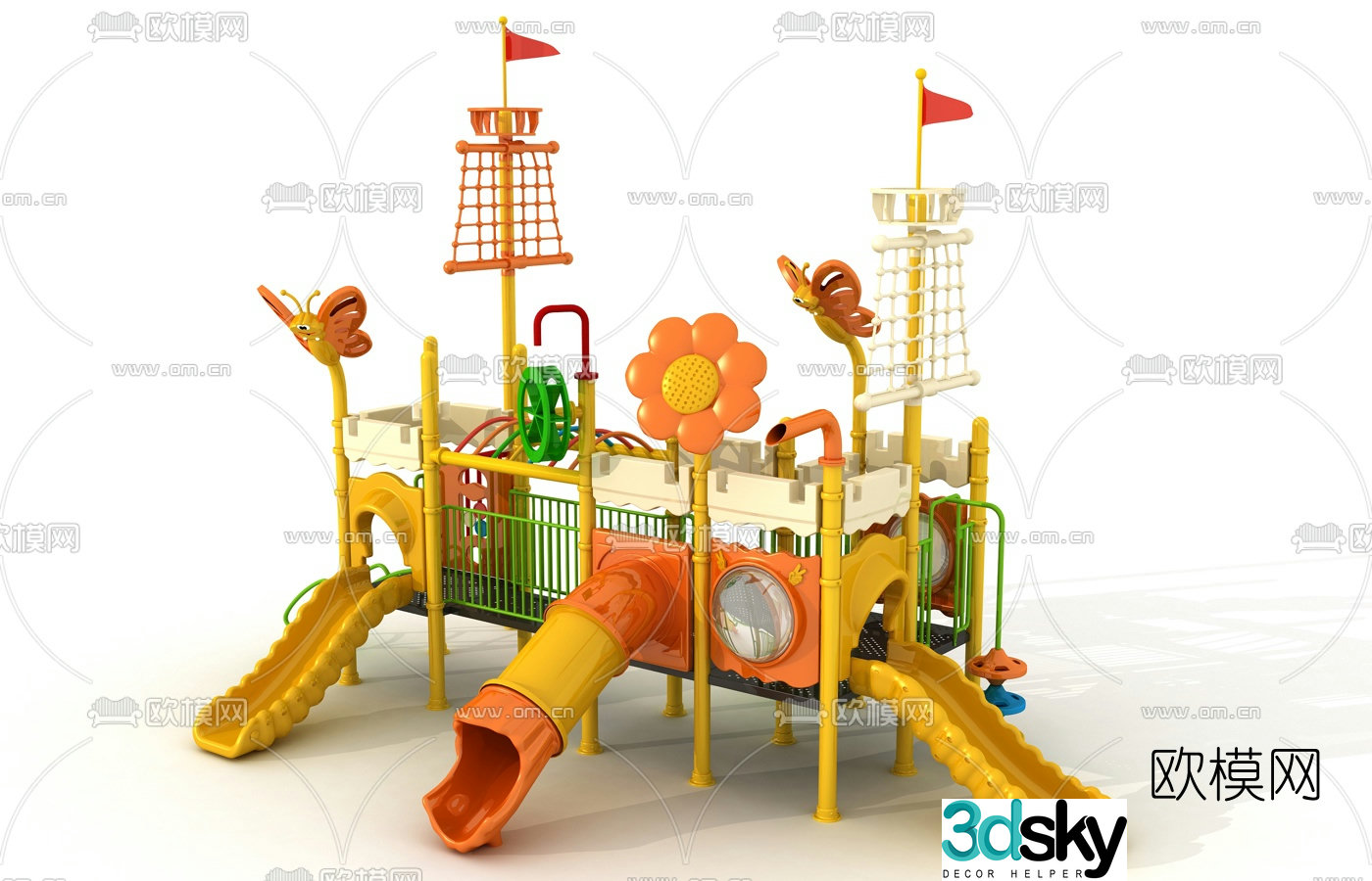 Modern children's slide 3d model