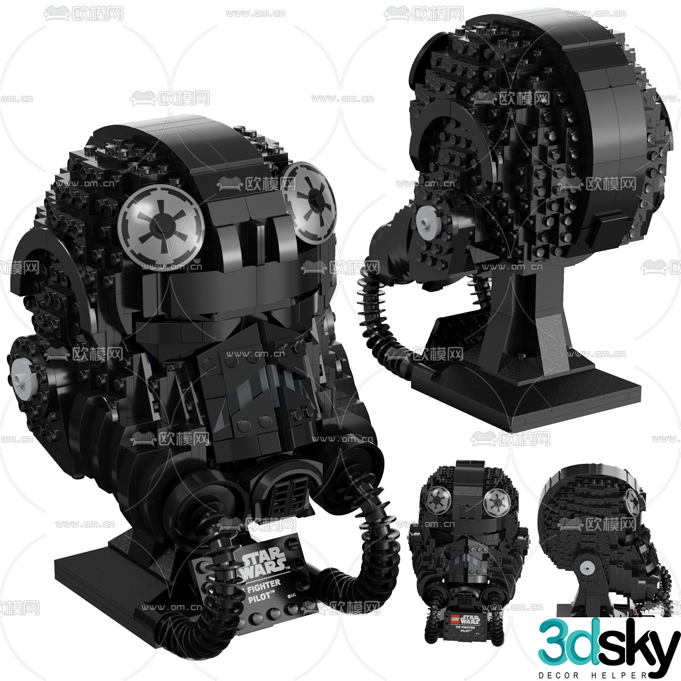 Modern TIE fighter pilot helmet toy 3d model
