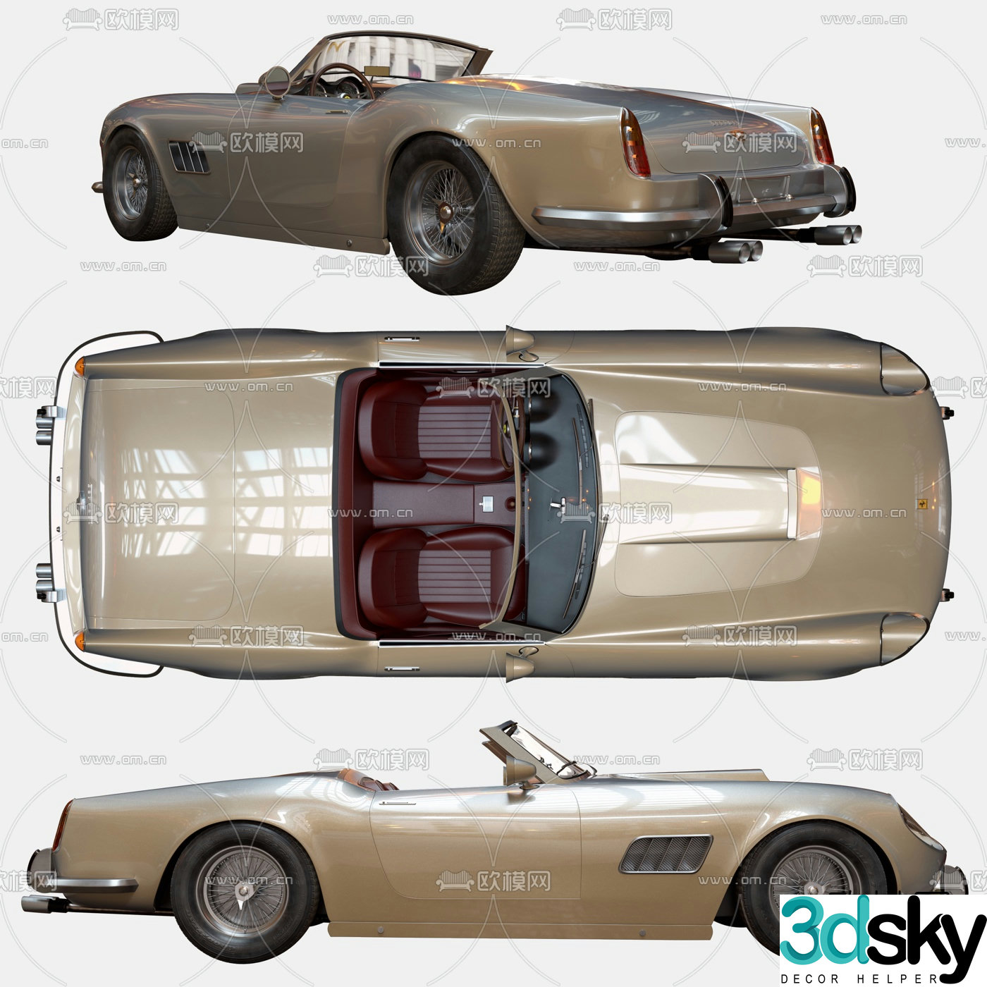 Modern Ferrari retro convertible 3d model