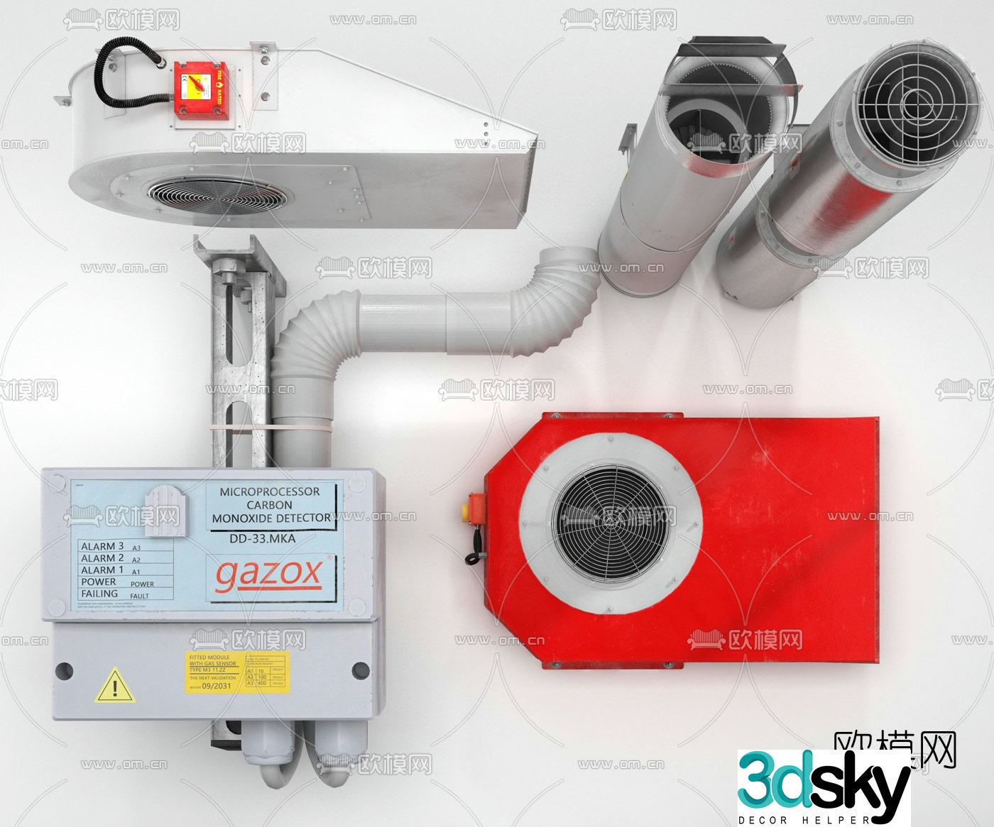 Modern industrial air conditioner outdoor unit vent 3d model