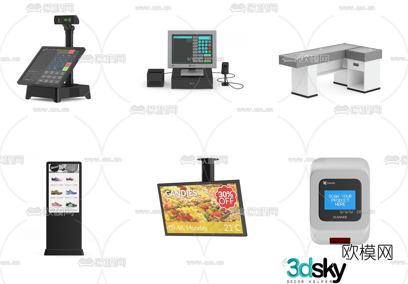 Modern cash register currency detector vending machine 3d model
