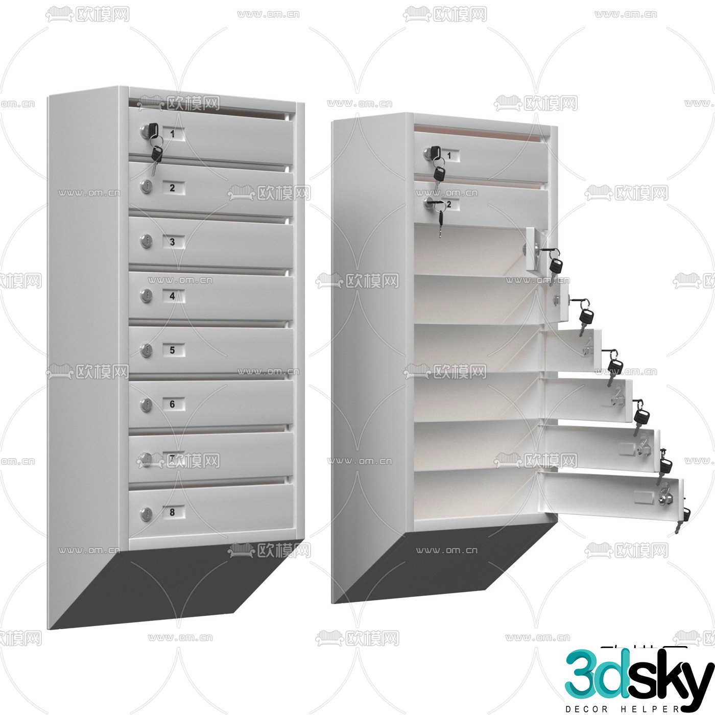 Modern mailbox mailbox 3d model