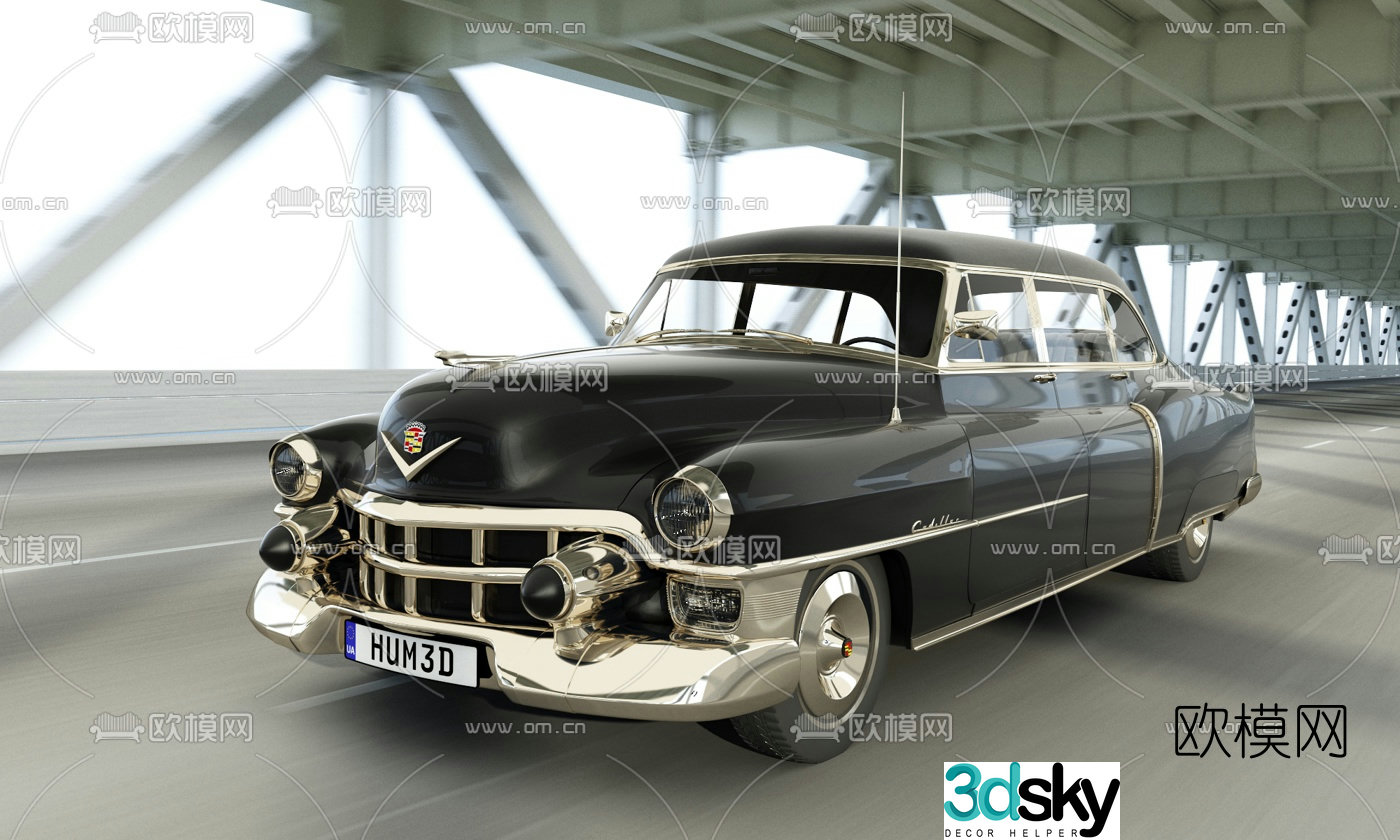 Modern retro Cadillac sedan 3d model