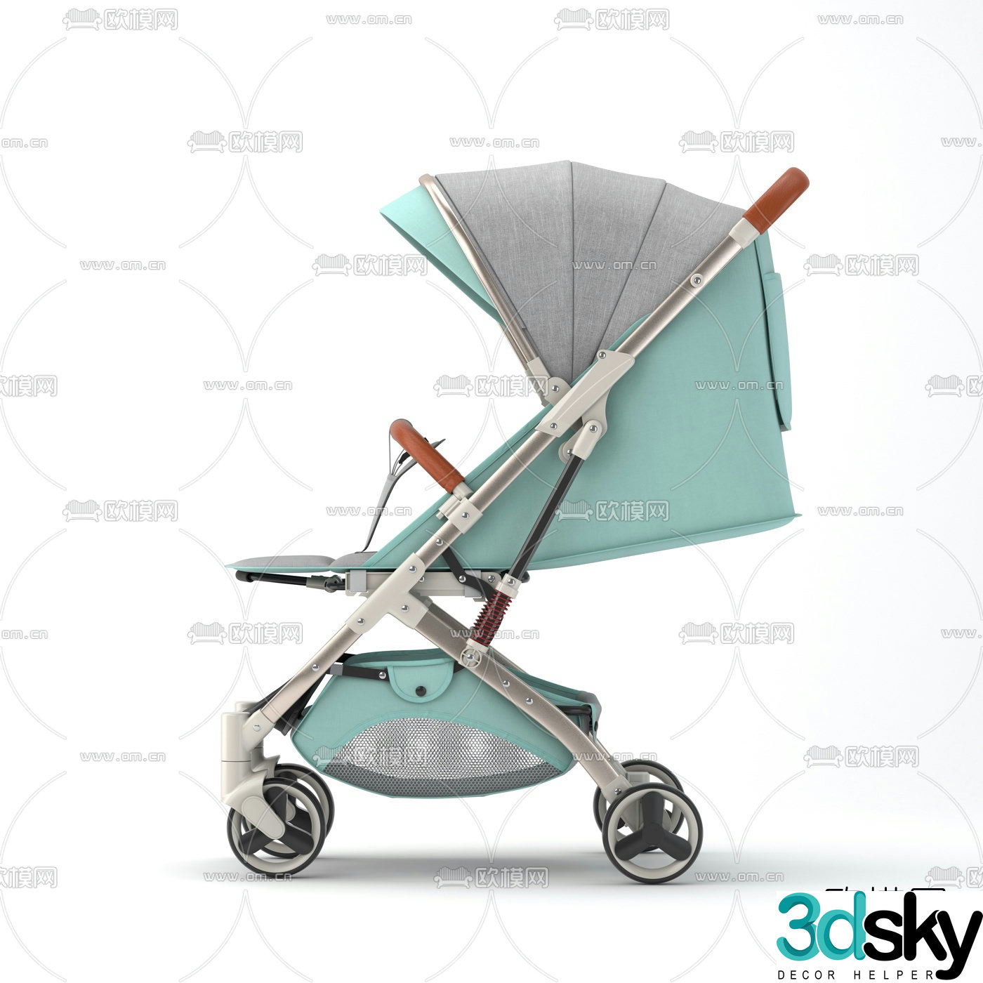 Modern pushchair 3d model