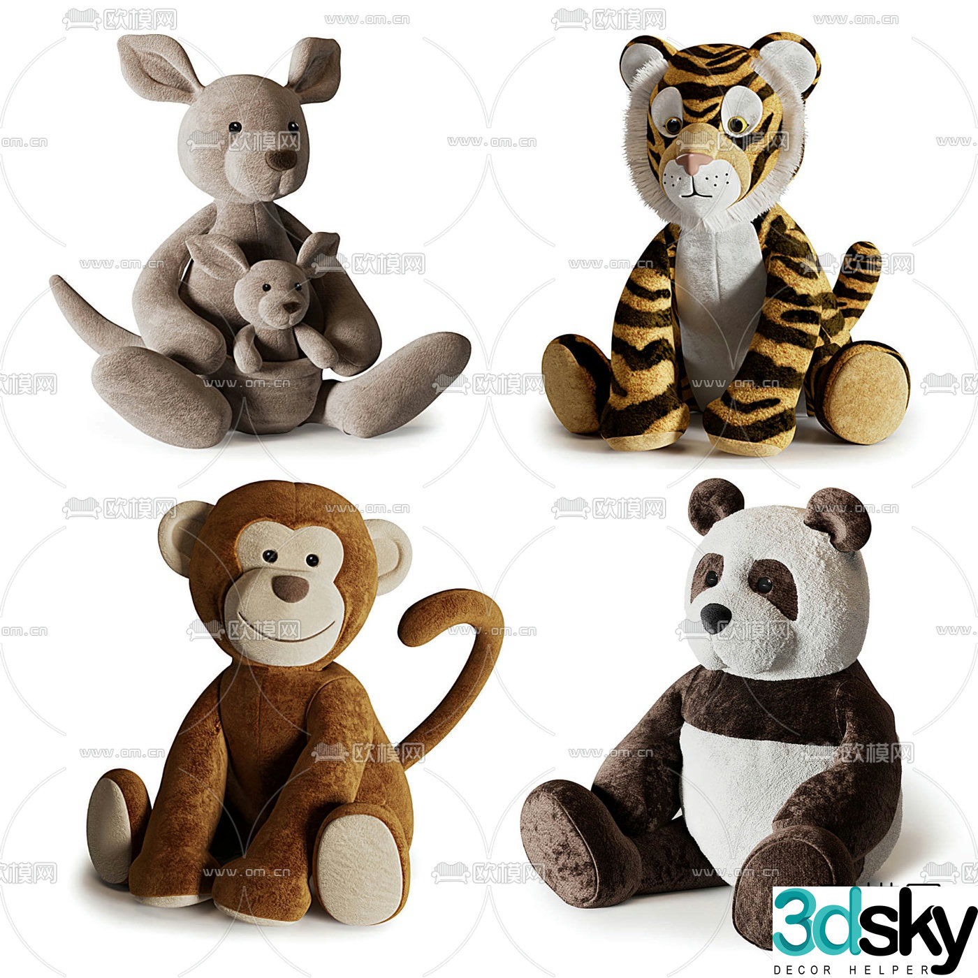 Modern animal doll toy 3d model