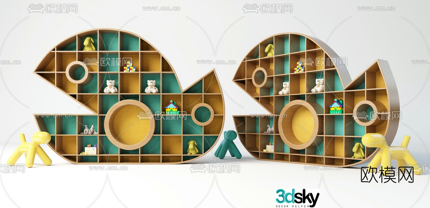 Nordic creative children’s cabinet 3D model