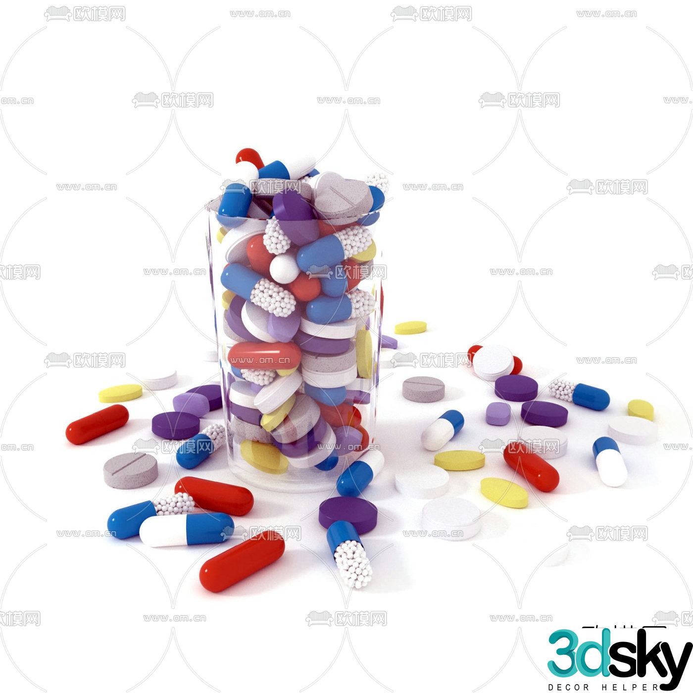 Modern pill 3d model