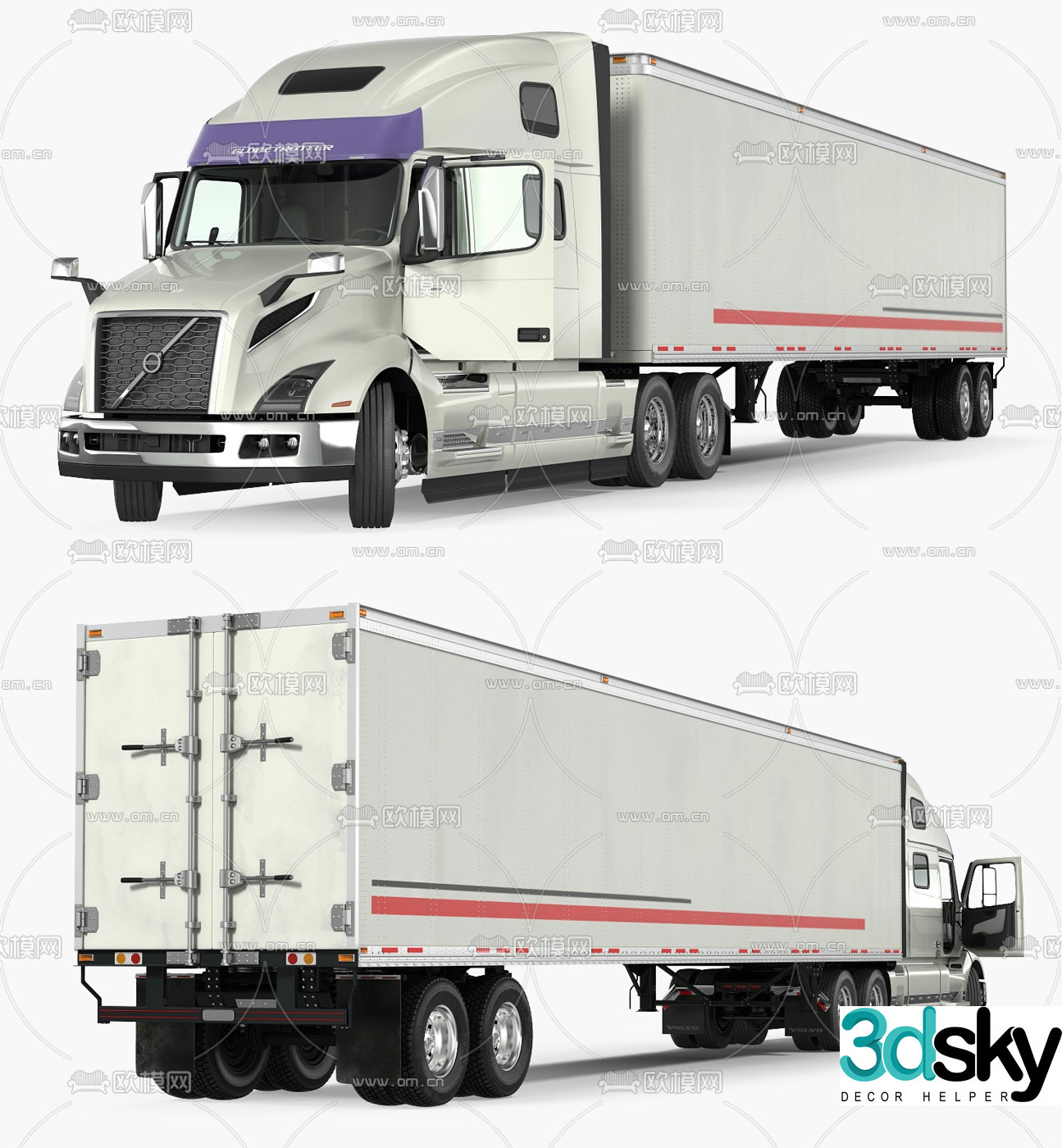 Modern Volvo truck van 3d model